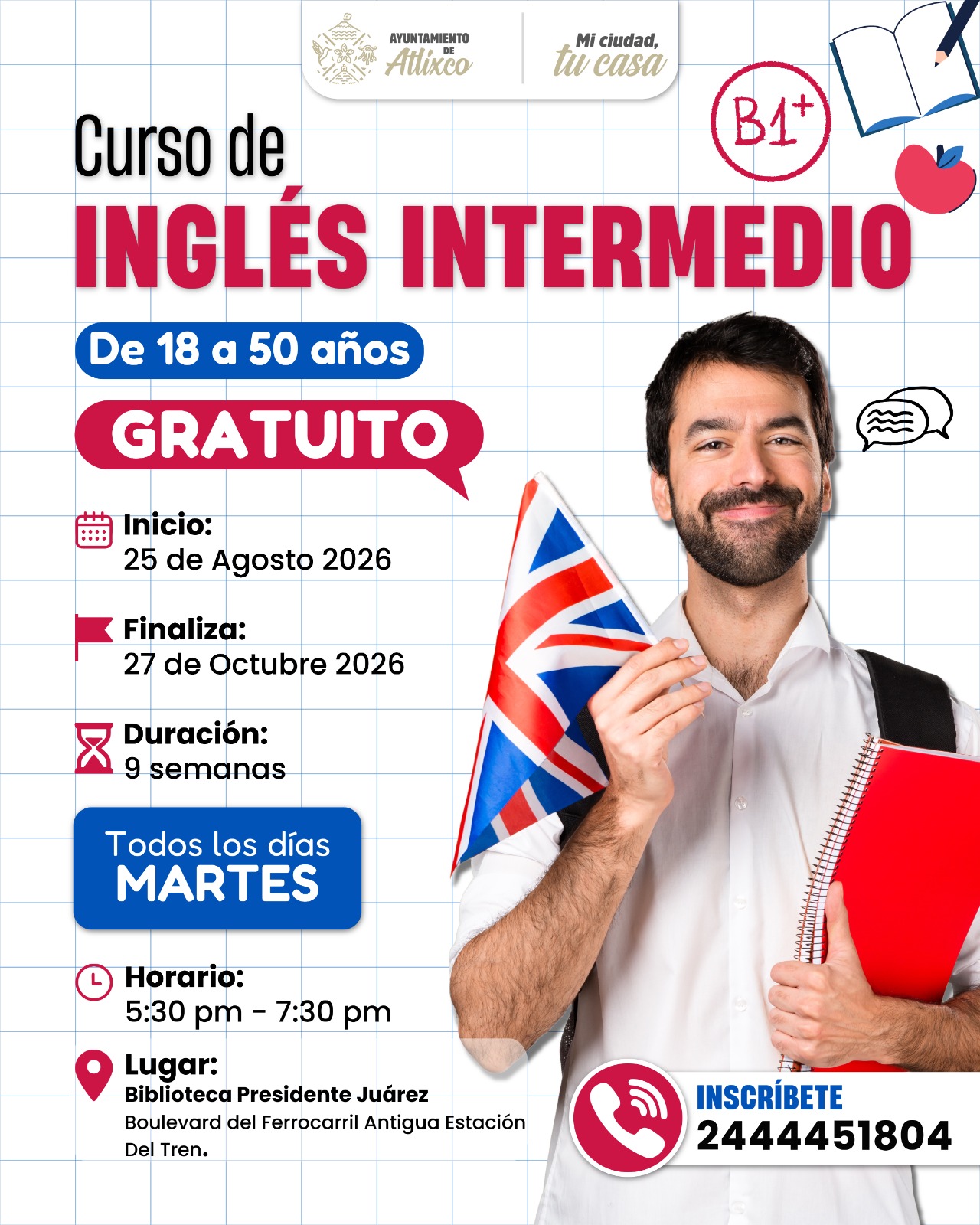Atlixco impulsa aprendizaje de inglés con concursos gratuitos